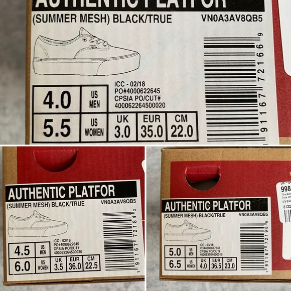 Vans Authentic Platform Summer Mesh Black White - Picture 8 of 8